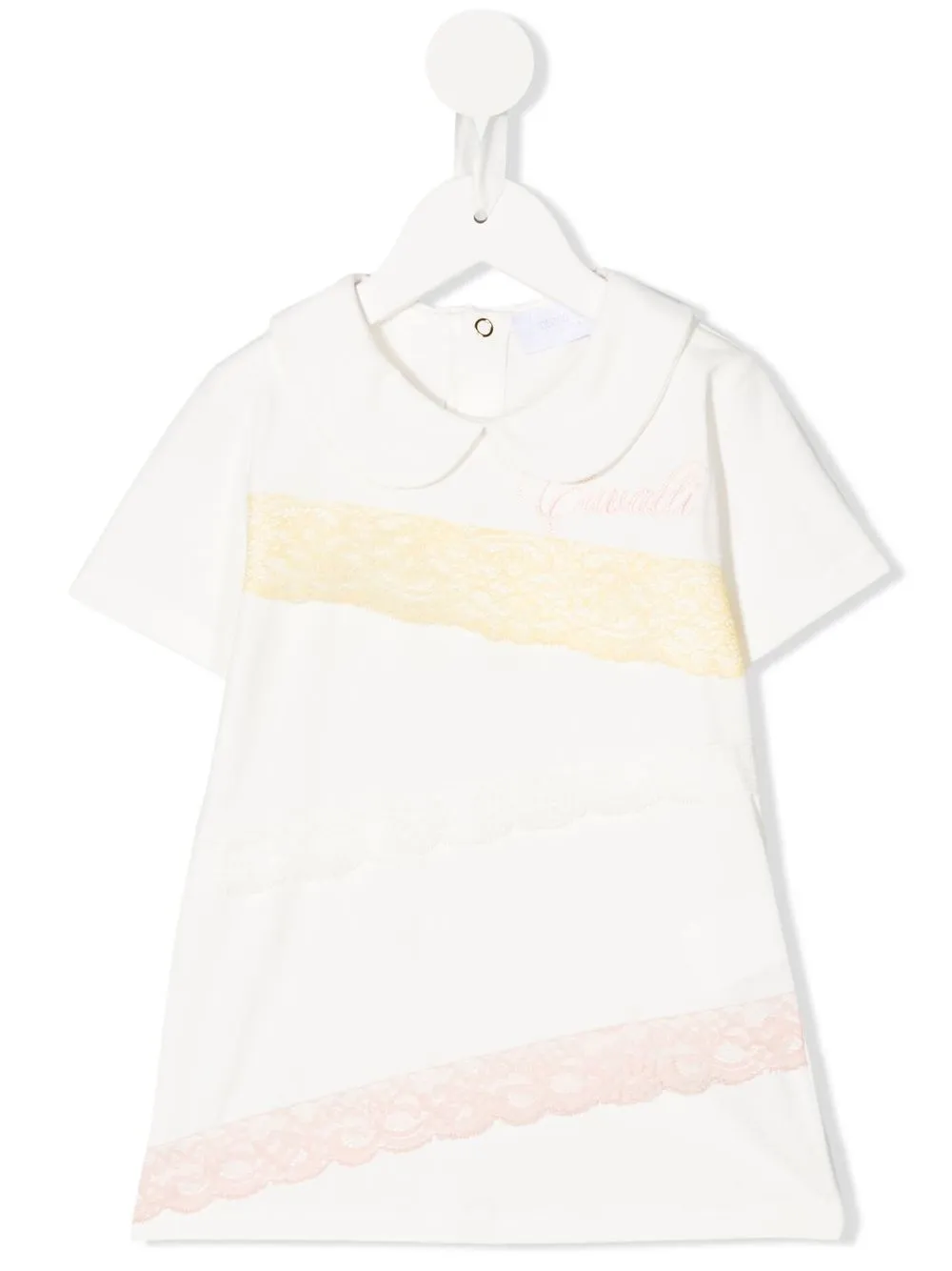 

Roberto Cavalli Junior vestido con logo bordado - Blanco