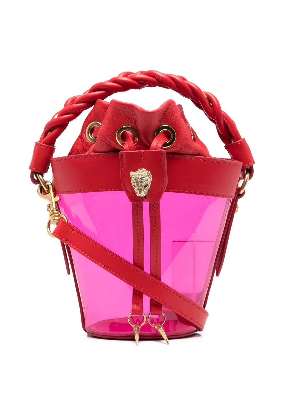 

Roberto Cavalli tiger-head bucket bag - Red