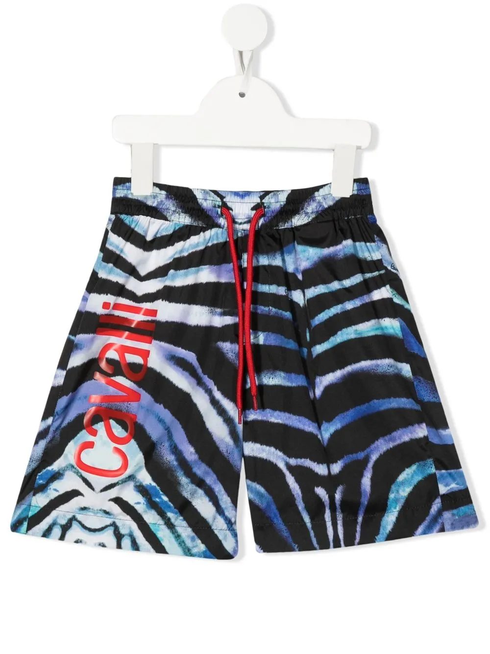 

Roberto Cavalli Junior shorts deportivos con tigre estampado - Morado