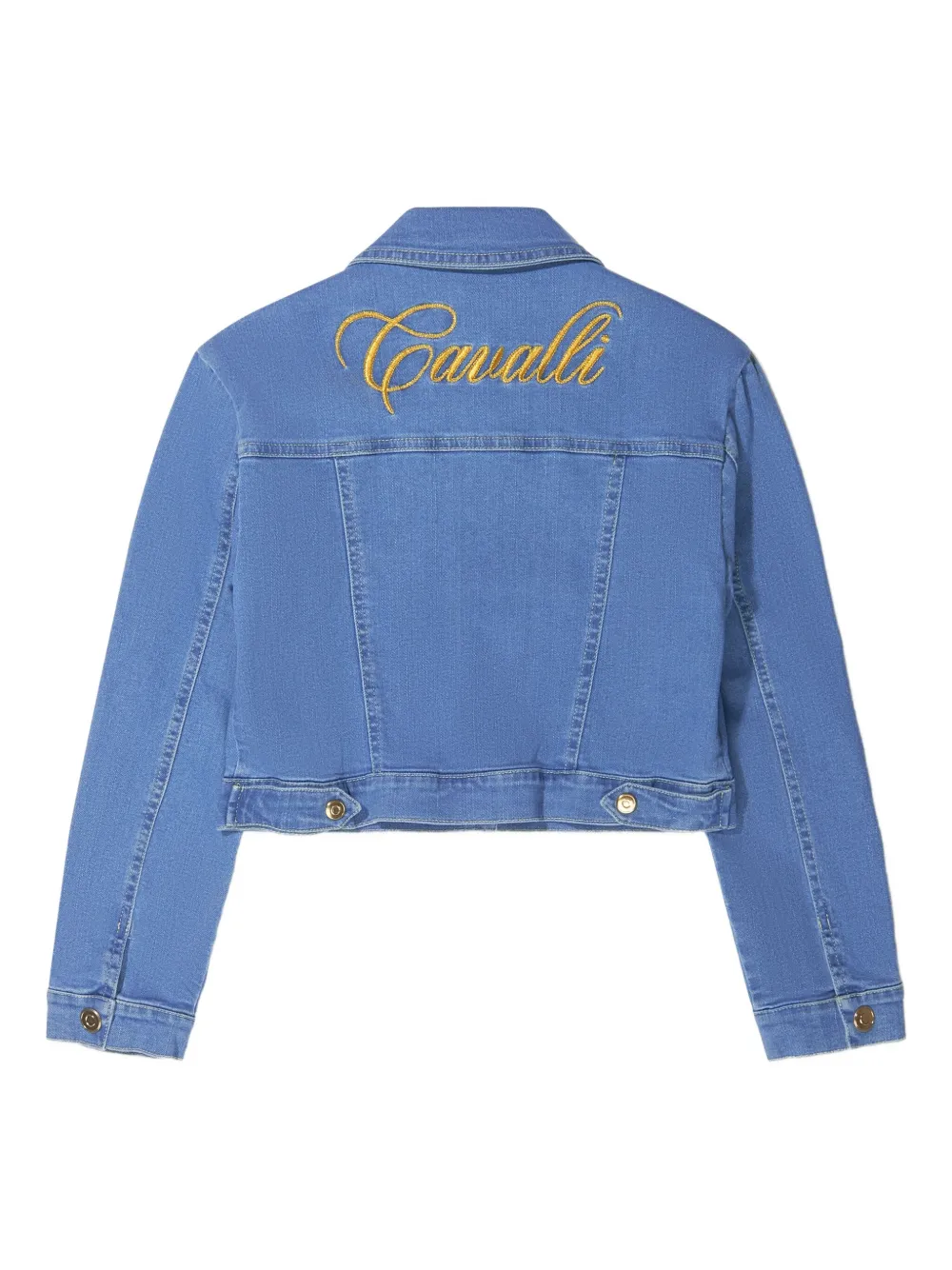  Roberto Cavalli Junior Jeansjacke Mit Logo Stickerei   Blau 