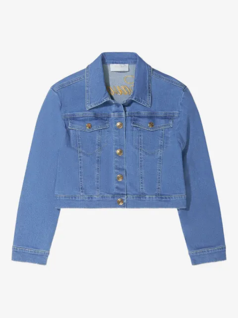 Roberto Cavalli Junior chamarra de mezclilla Jabor con logo bordado