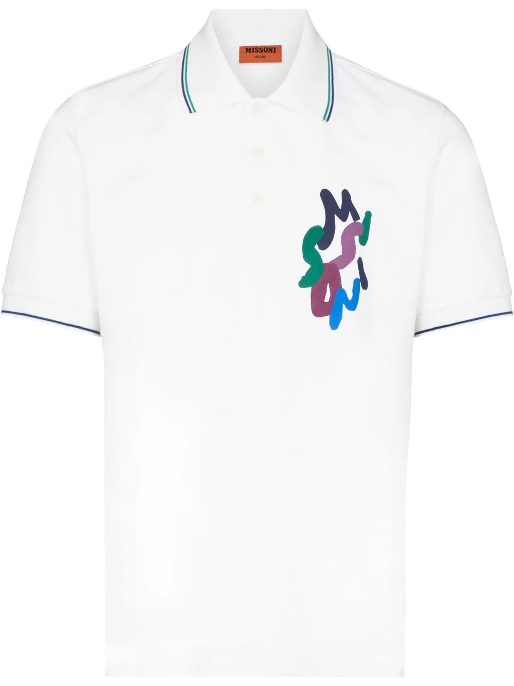 

Missoni playera tipo polo con logo estampado - Blanco