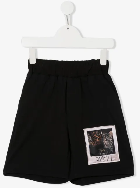 Roberto Cavalli Junior patch-detail track shorts