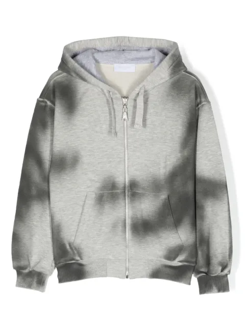 Roberto Cavalli Junior faded-finish zip-front hoodie