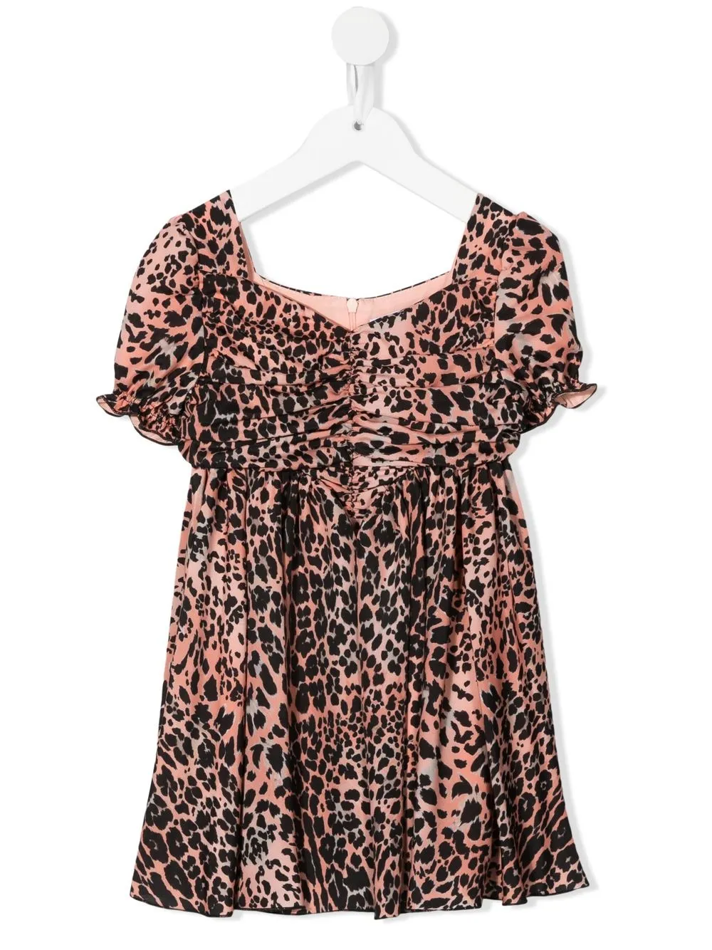 

Roberto Cavalli Junior vestido midi fruncido con estampado de leopardo - Neutro