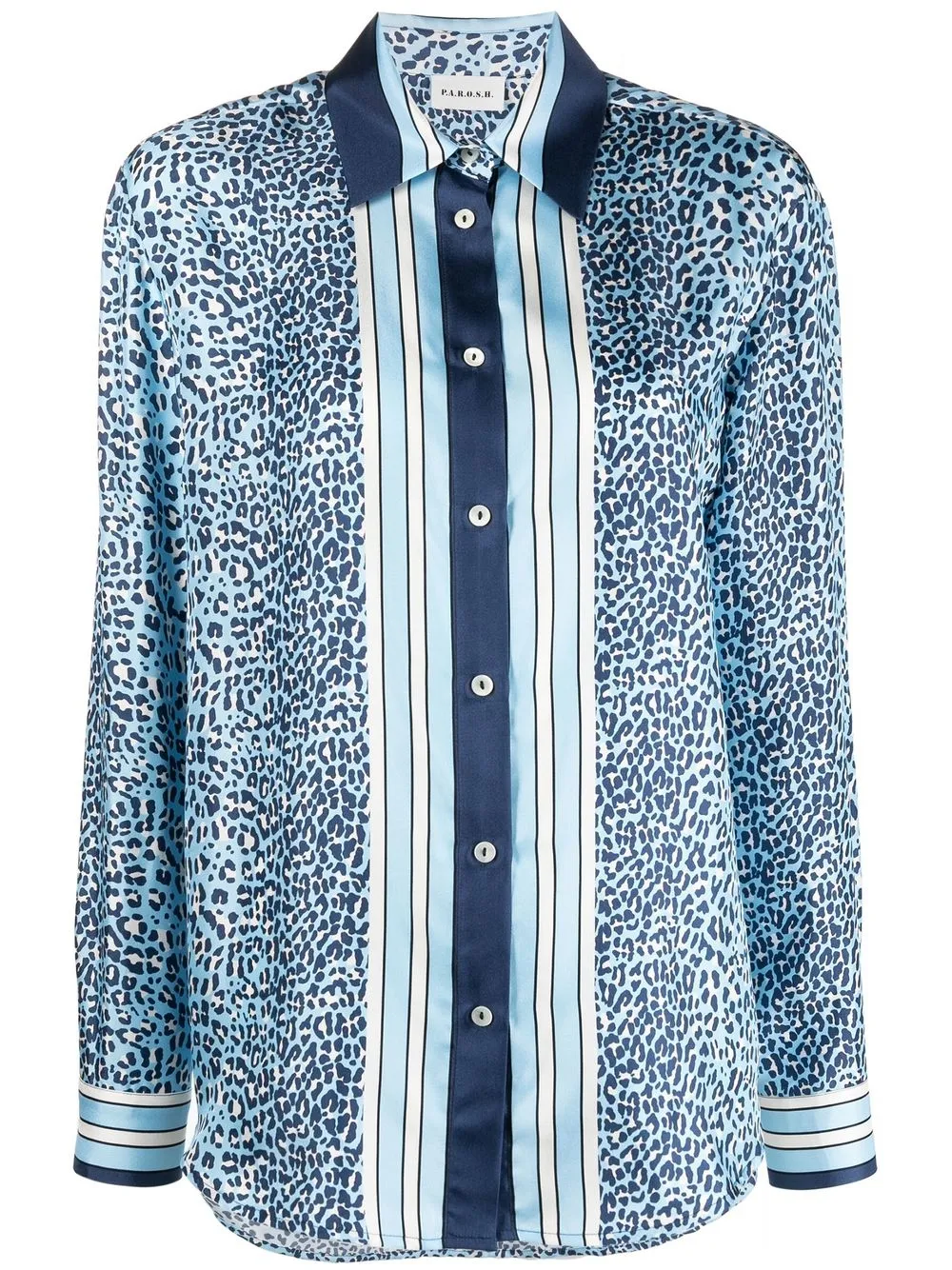 

P.A.R.O.S.H. leopard-print shirt - Blue