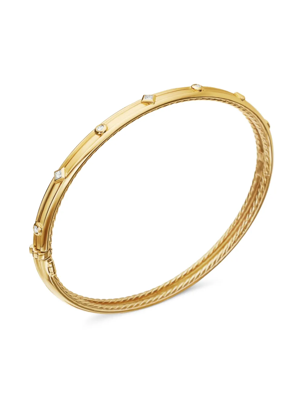 David Yurman 18k Yellow Gold Modern Renaissance Diamond Bangle