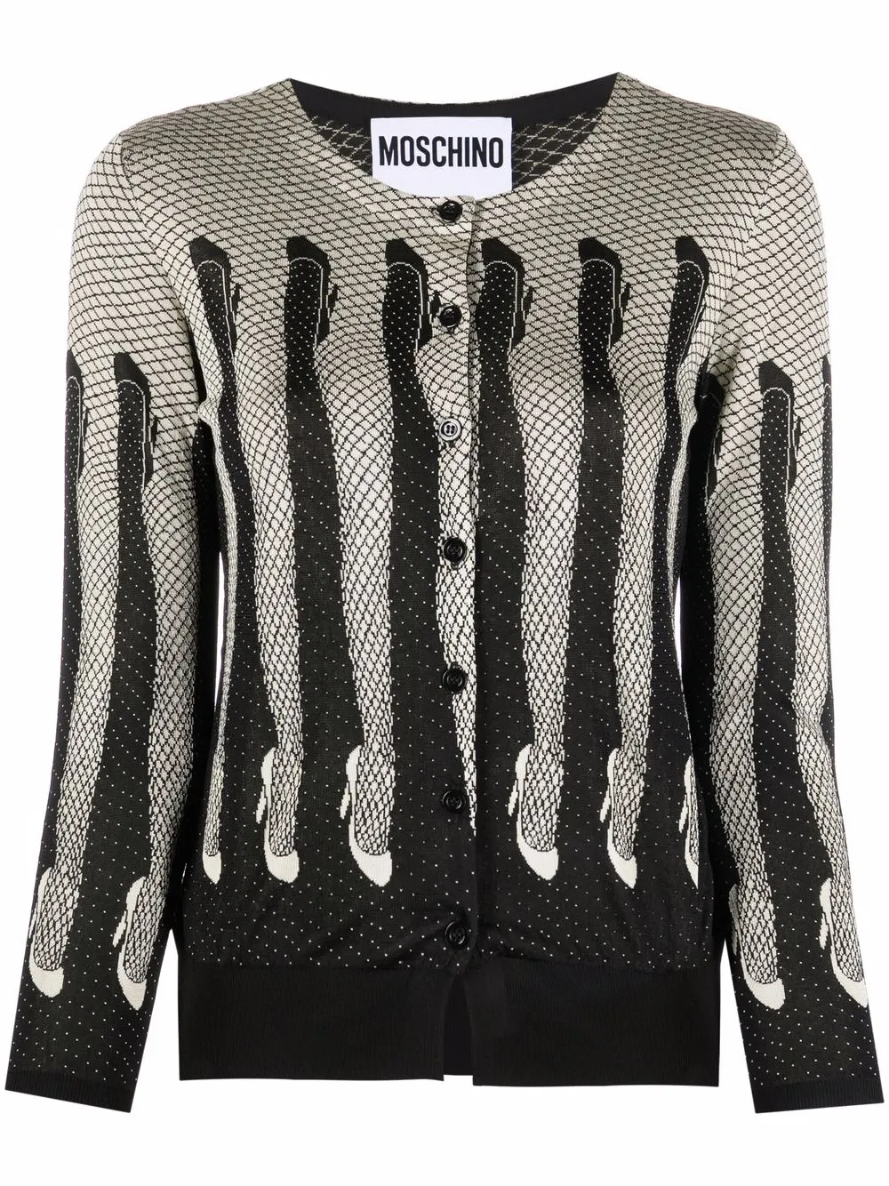 

Moschino leg pattern button-up cardigan - Black