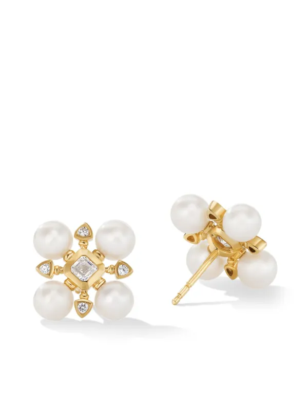 David yurman shop gold pearl earrings