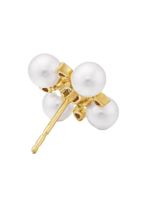David Yurman 18kt yellow gold Renaissance pearl and diamond stud earrings (16.5mm)