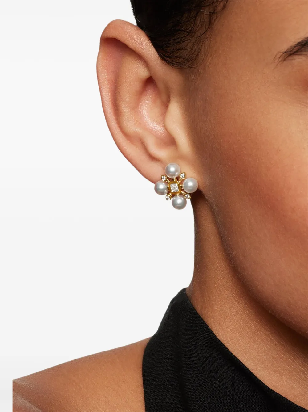 David Yurman 18kt yellow gold Renaissance pearl and diamond stud earrings (16.5mm) | Image 2