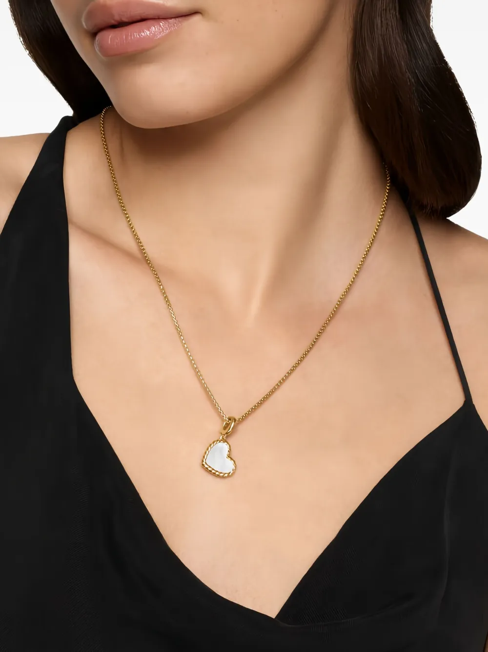 David Yurman Cable Heart マザーオブパール ペンダント 18Kイエローゴールド - ゴールドトーン David Yurman Cable Heart マザーオブパール ペンダント 18Kイエローゴールド - ゴールドトーン