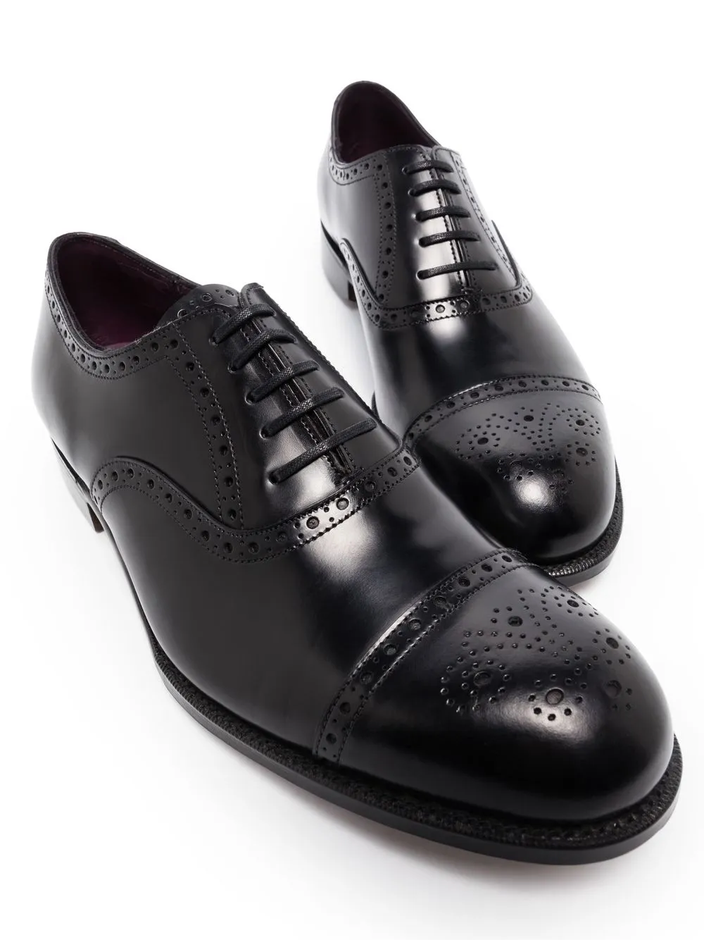 Grenson Oxford leren veterschoenen - Zwart