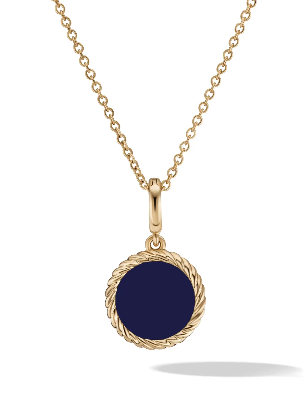 David Yurman 18kt yellow gold Cable Collectibles diamond and enamel necklace - Goud