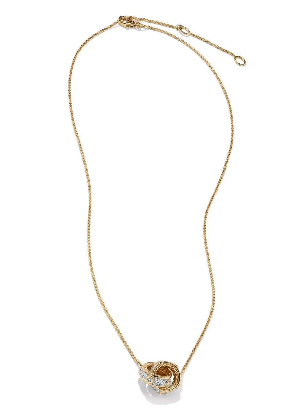 Shop David Yurman 18kt Yellow Gold Modern Renaissance Diamond Pendant Necklace