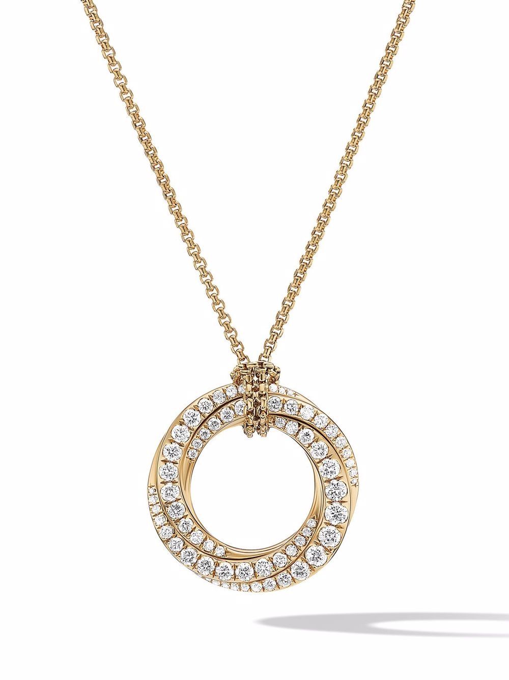 18kt yellow gold Crossover diamond necklace