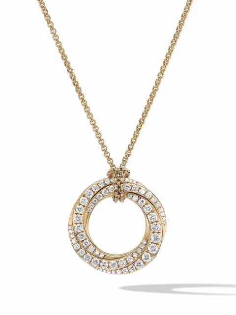 David Yurman collar Pavé Crossover en oro amarillo de 18kt con diamantes de 21mm