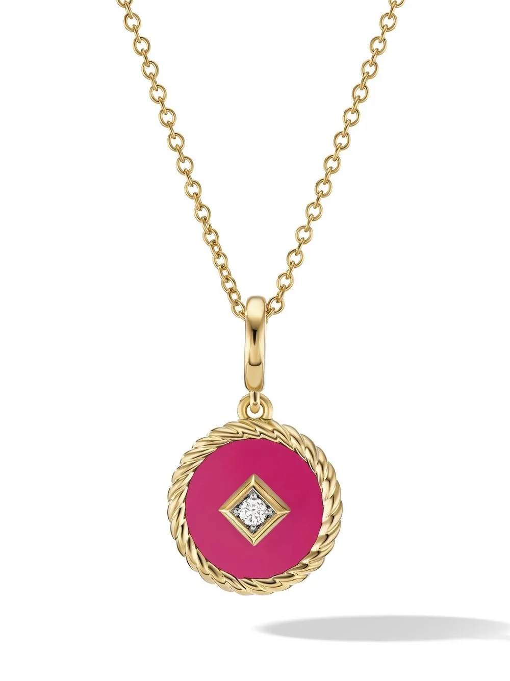 

David Yurman 18kt yellow gold Elements enamel and diamond pendant necklace