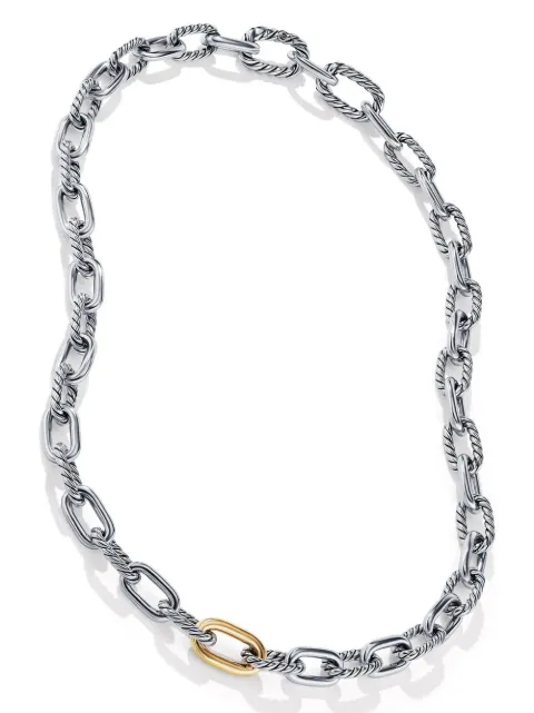 David Yurman 18kt yellow gold and sterling silver DY Madison chain necklace (8.5mm)