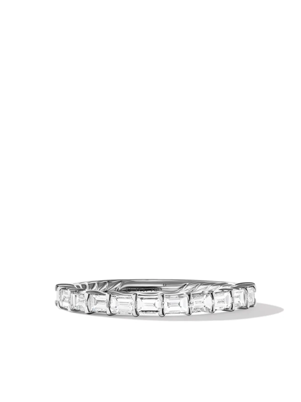 David Yurman Platinum Dy Eden Partway Diamond Ring (2mm) In Pladi