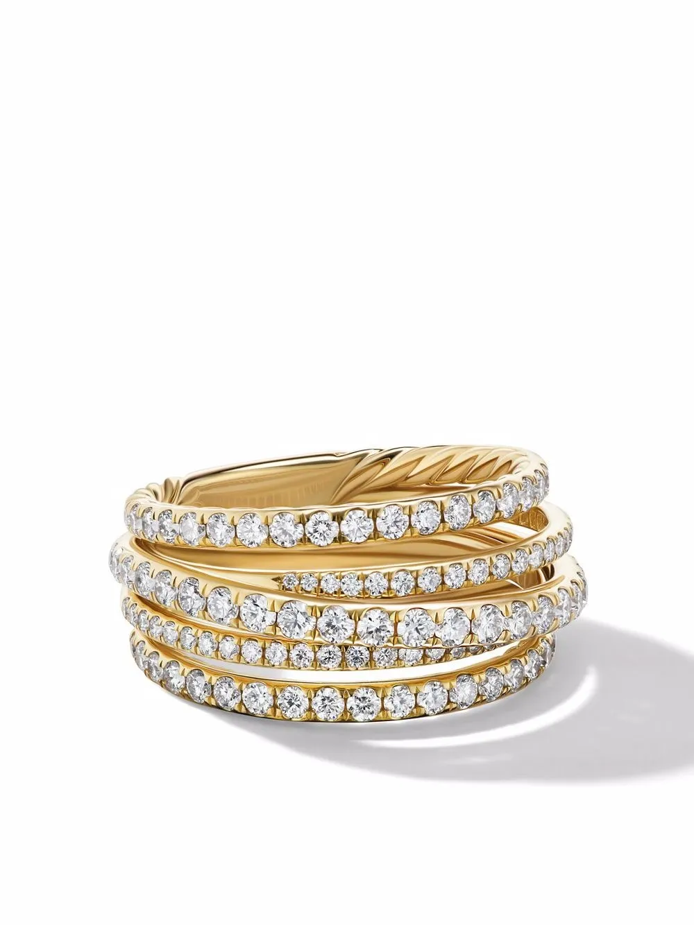 

David Yurman anillo Crossover en oro amarillo de 18kt con diamantes - Dorado
