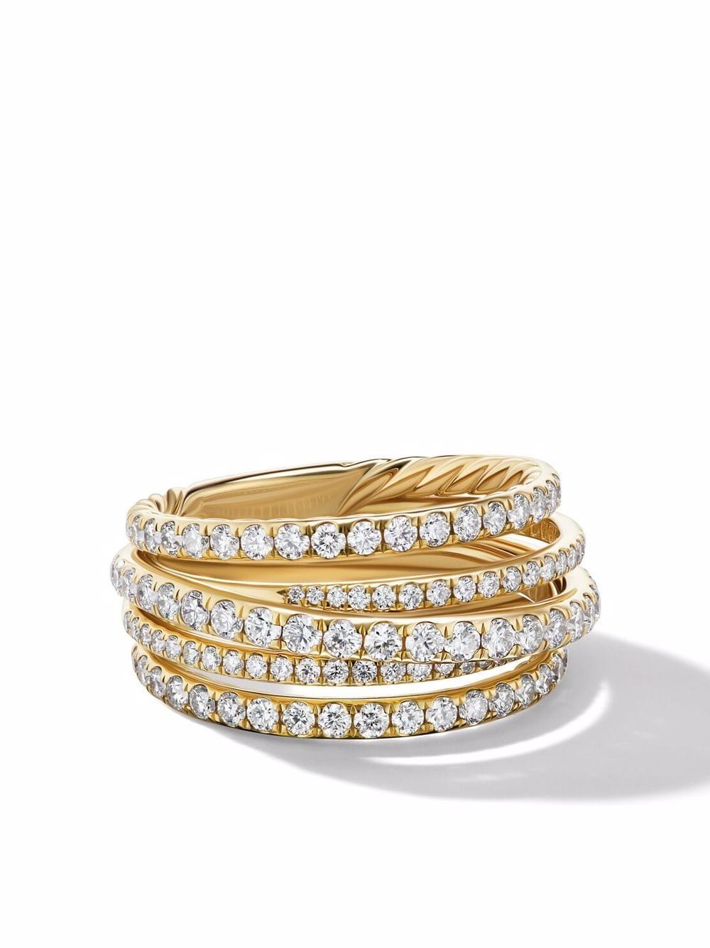 David Yurman 18kt Yellow Gold Crossover Diamond Ring