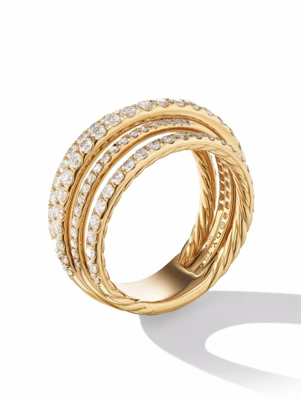 18kt yellow gold Crossover diamond ring