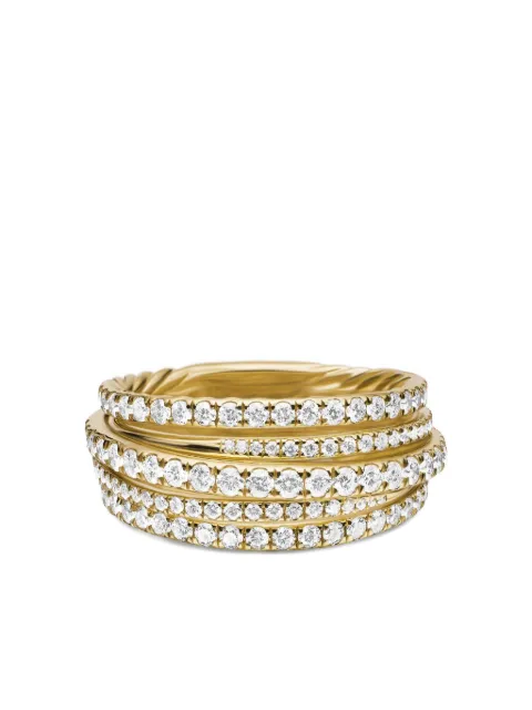 David Yurman 18kt yellow gold Pavé Crossover diamond ring (11mm)