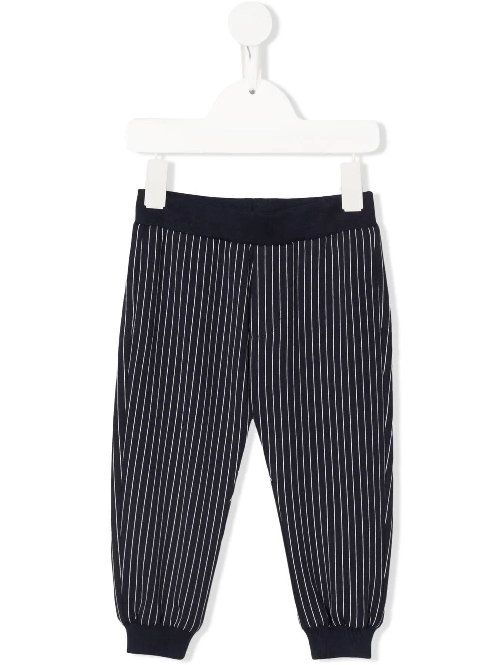 

Roberto Cavalli Junior pantalones a rayas con parche del logo - Azul