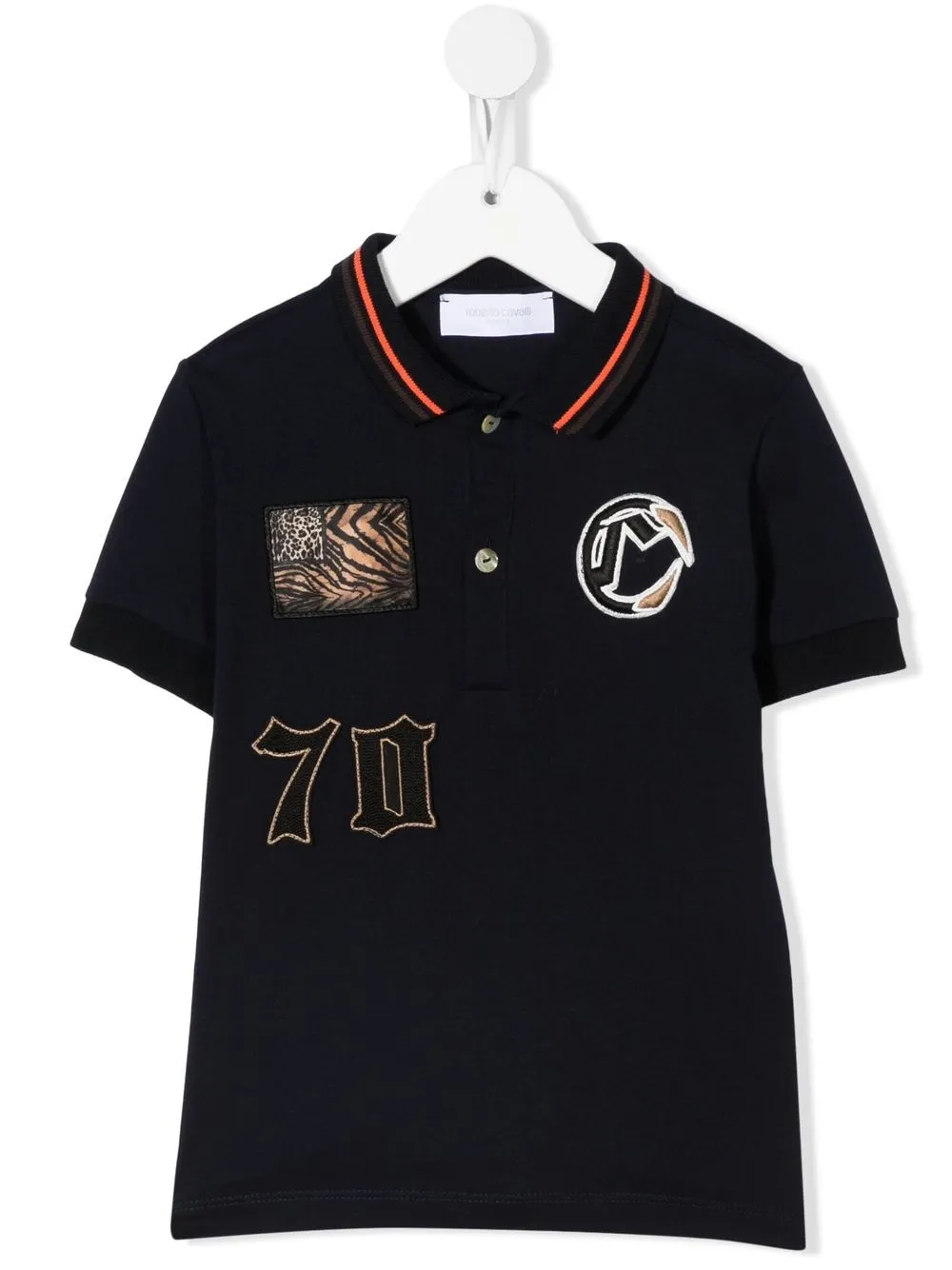 

Roberto Cavalli Junior appliqué patch polo shirt - Blue