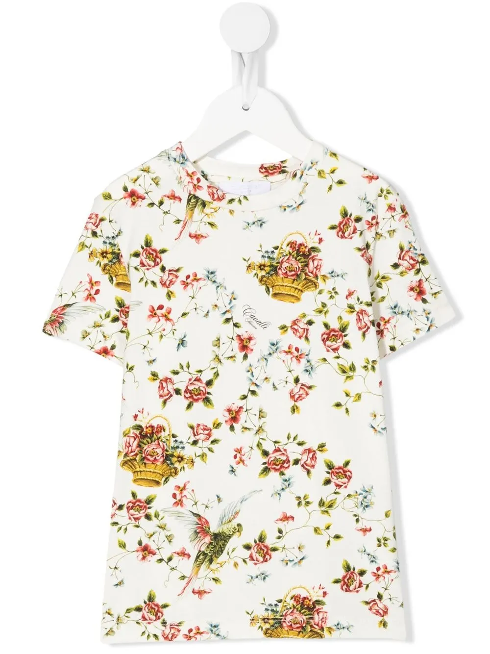 

Roberto Cavalli Junior playera con logo floral - Neutro