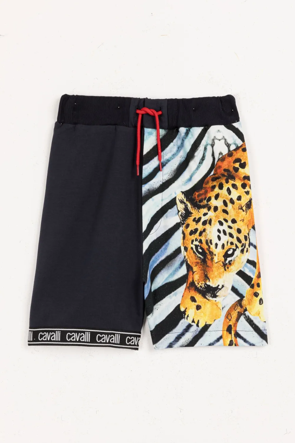 dressing gownRTO CAVALLI JUNIOR ZEBRA AND JAGUAR-PRINT SHORTS