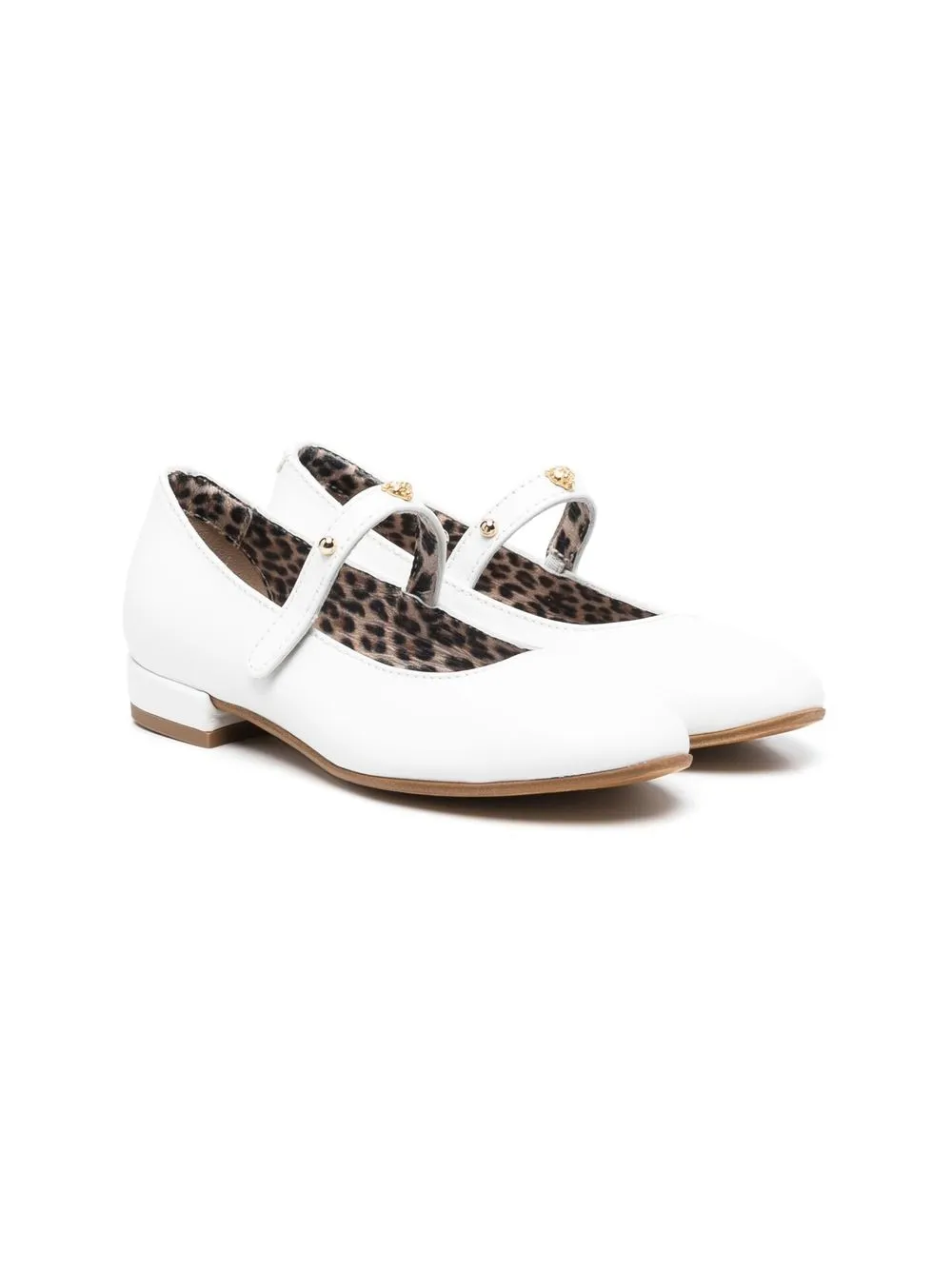 

Roberto Cavalli Junior studded ballerina flats - White