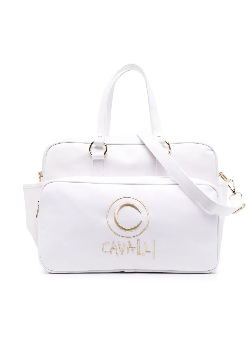 

Roberto Cavalli Junior bolsa con logo bordado - Blanco