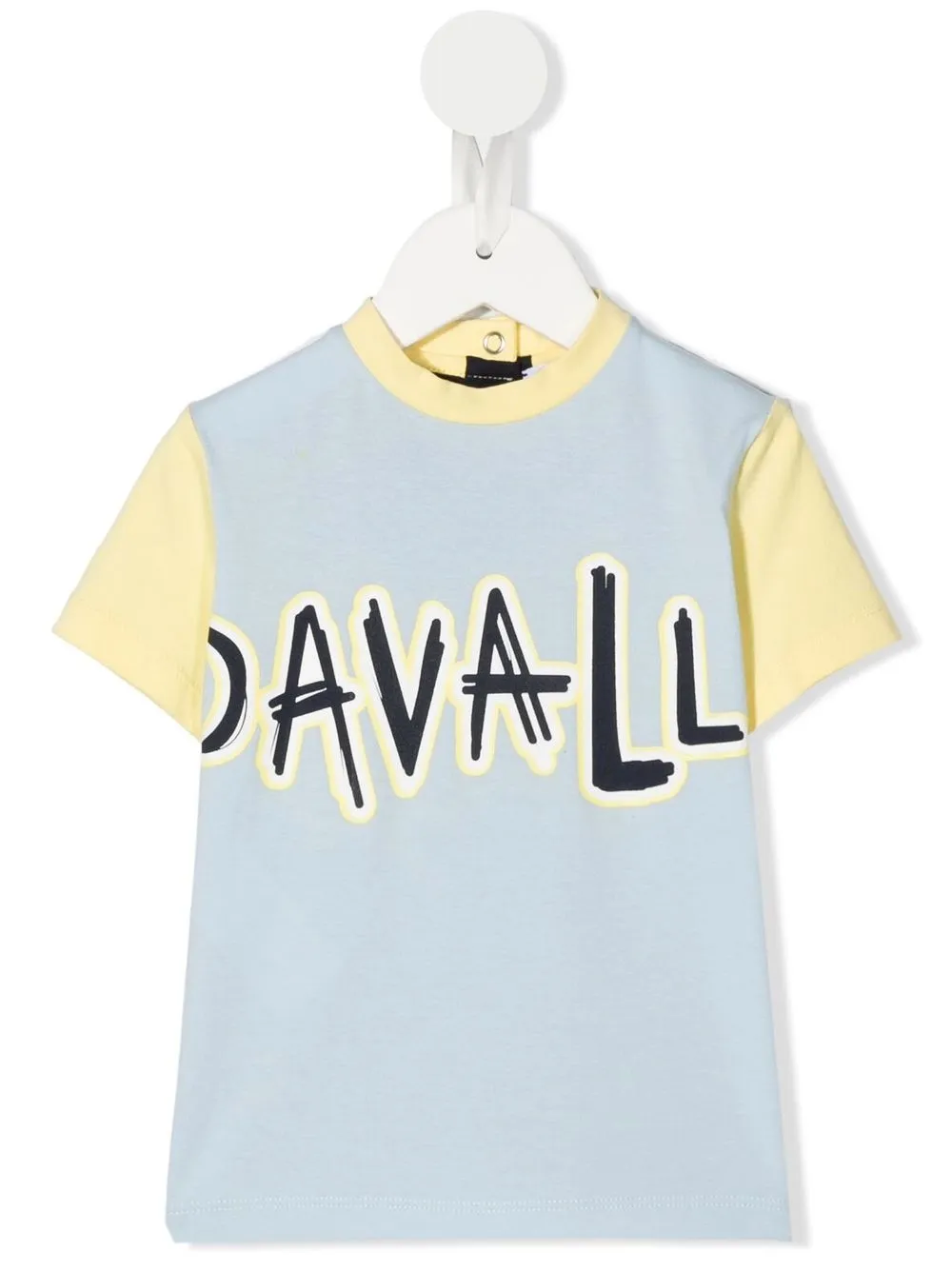 

Roberto Cavalli Junior playera con logo de grafiti y diseño color block - Azul