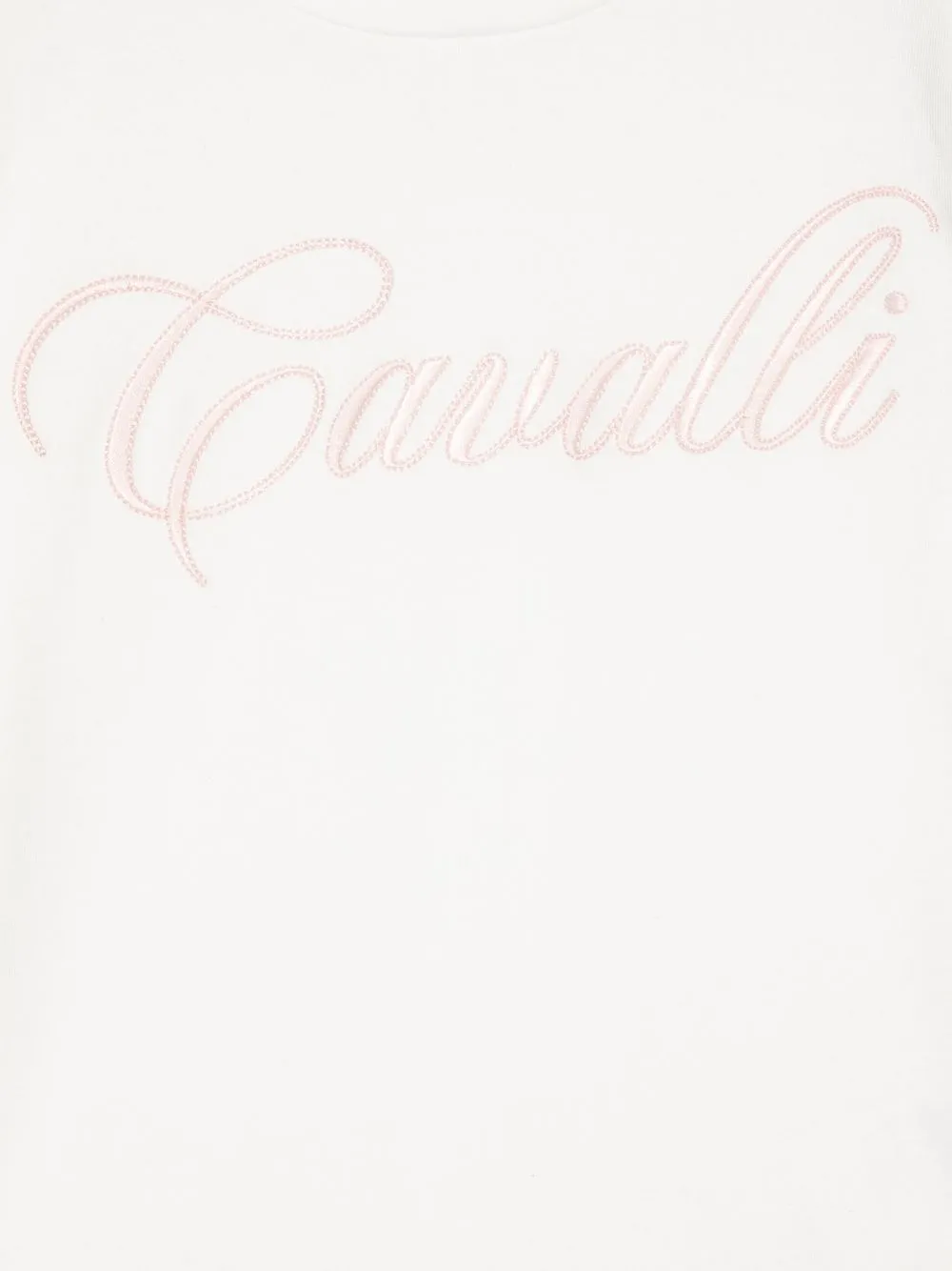  Roberto Cavalli Junior T Shirt Mit Logo Stickerei   Weiß 