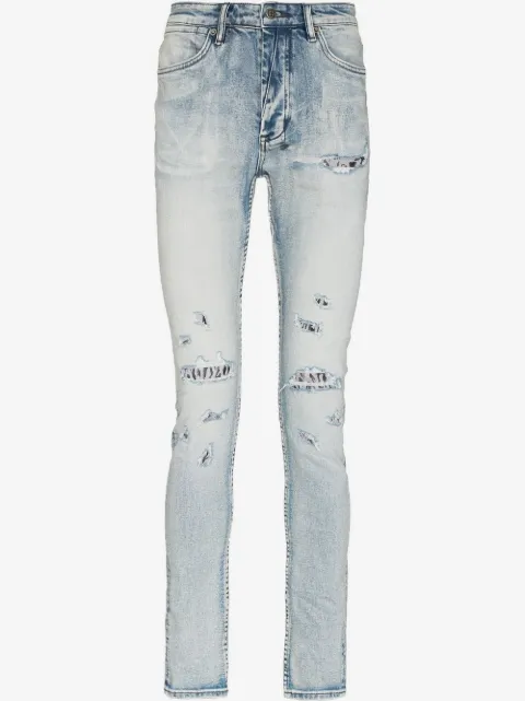 Ksubi Van Winkle Fire Patch Punk Blu skinny jeans 