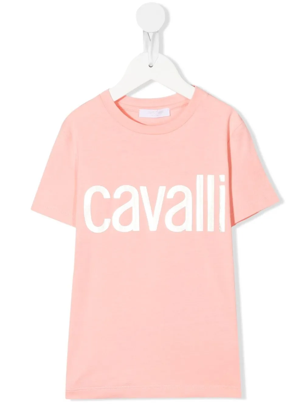 

Roberto Cavalli Junior playera con logo metalizado - Rosado