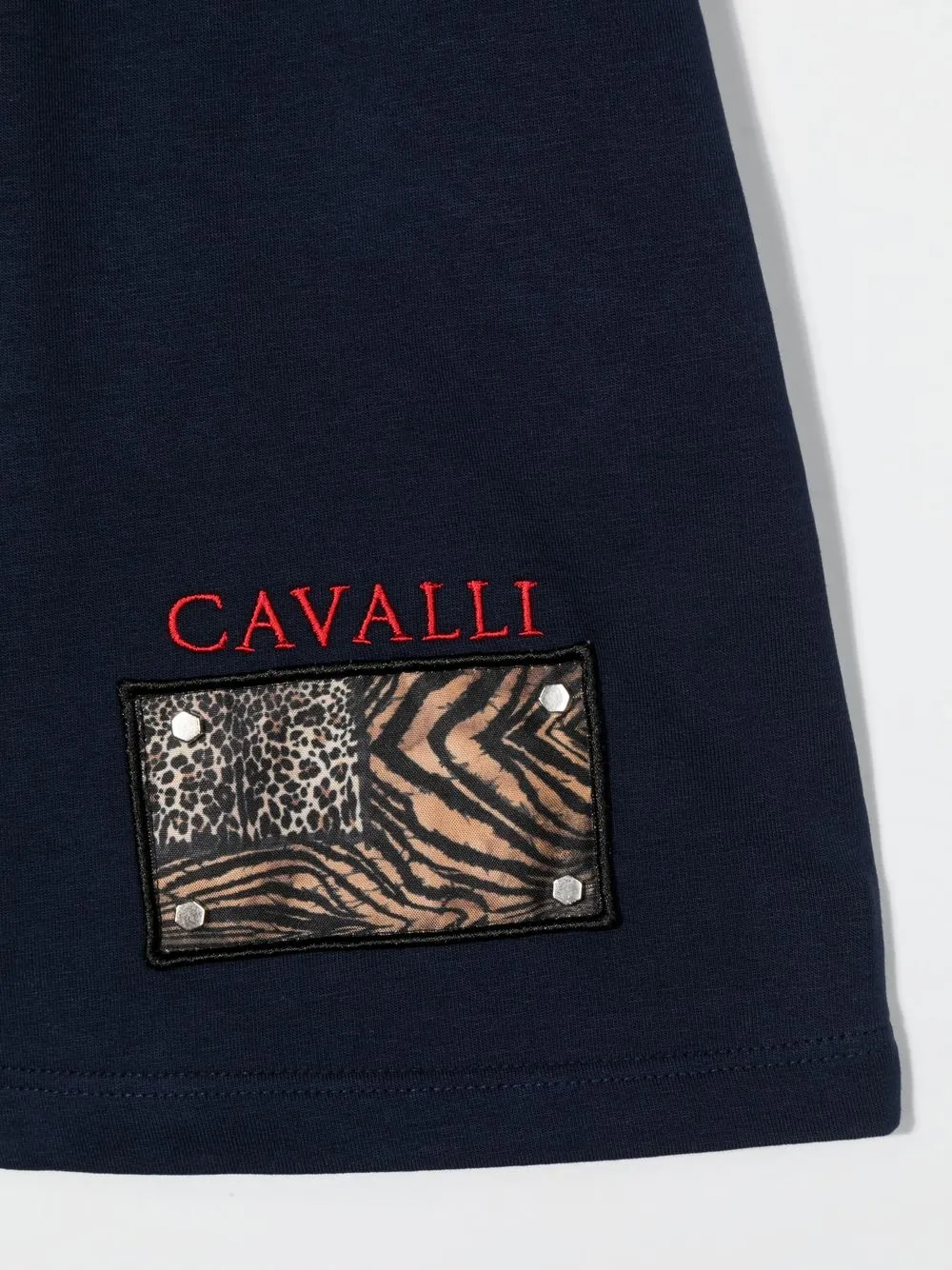  Roberto Cavalli Junior Logo-patch Track Shorts - Blue 