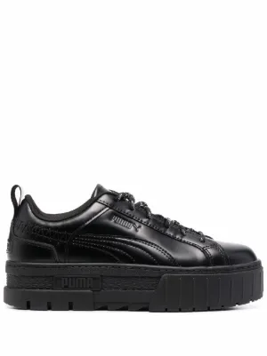 puma leather platform sneakers