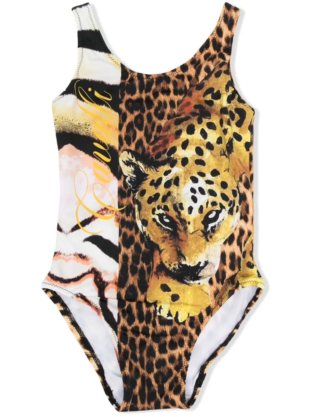 

Roberto Cavalli Junior traje de baño con estampado de leopardo - Amarillo