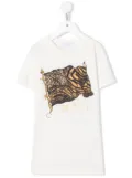 Roberto Cavalli Junior flag-print T-shirt dress - White