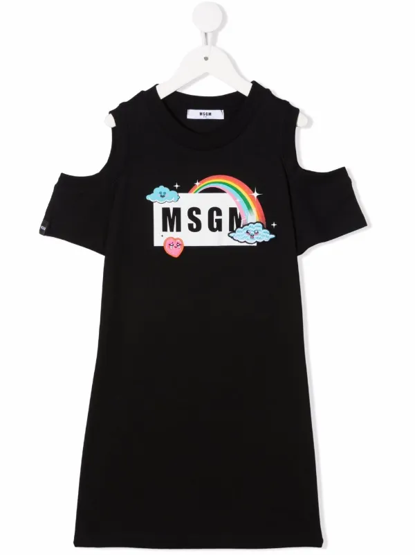 MSGM Kids cold-shoulder Graphic T-shirt 