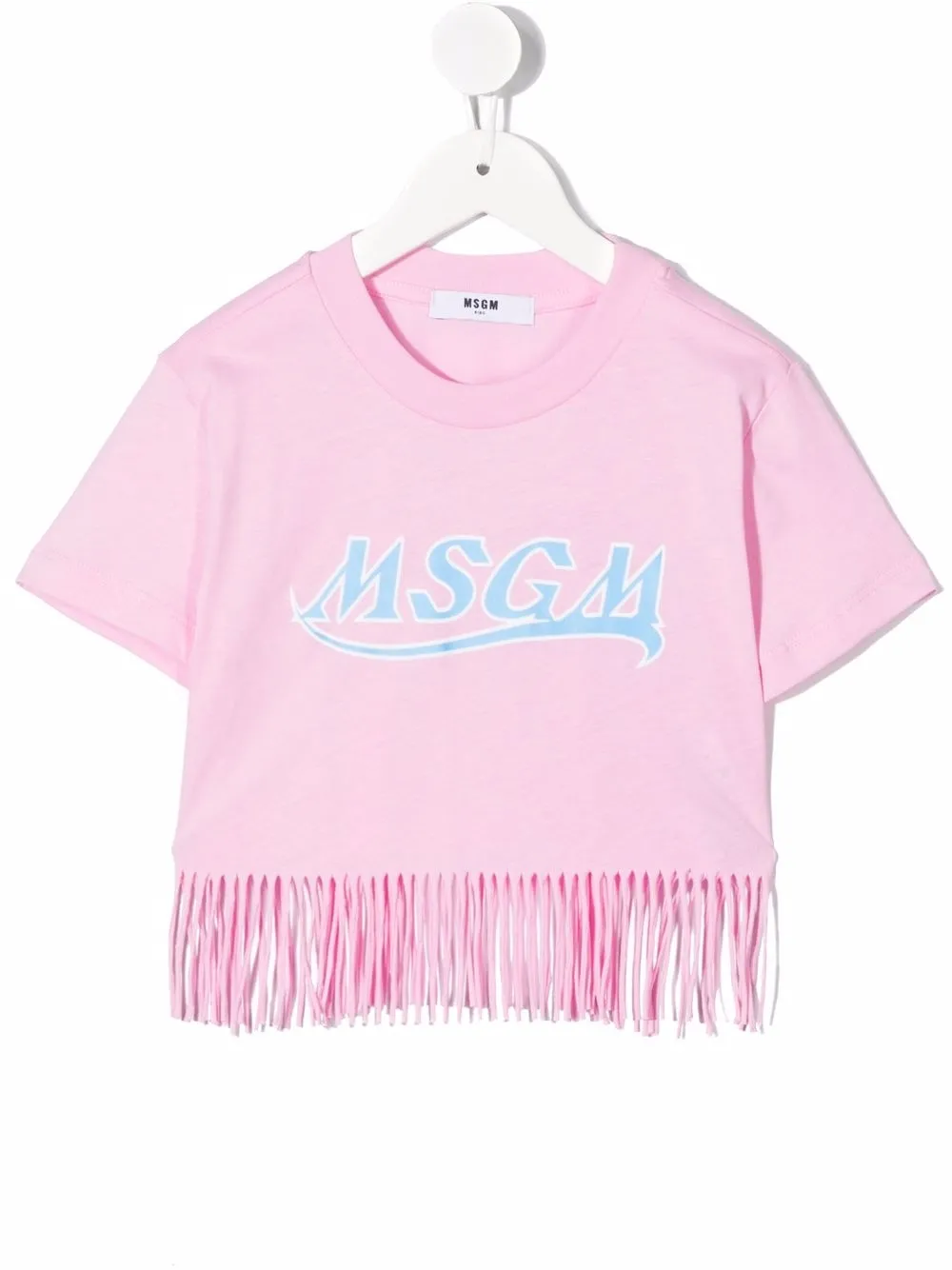 

MSGM Kids playera con logo y flecos - Rosado