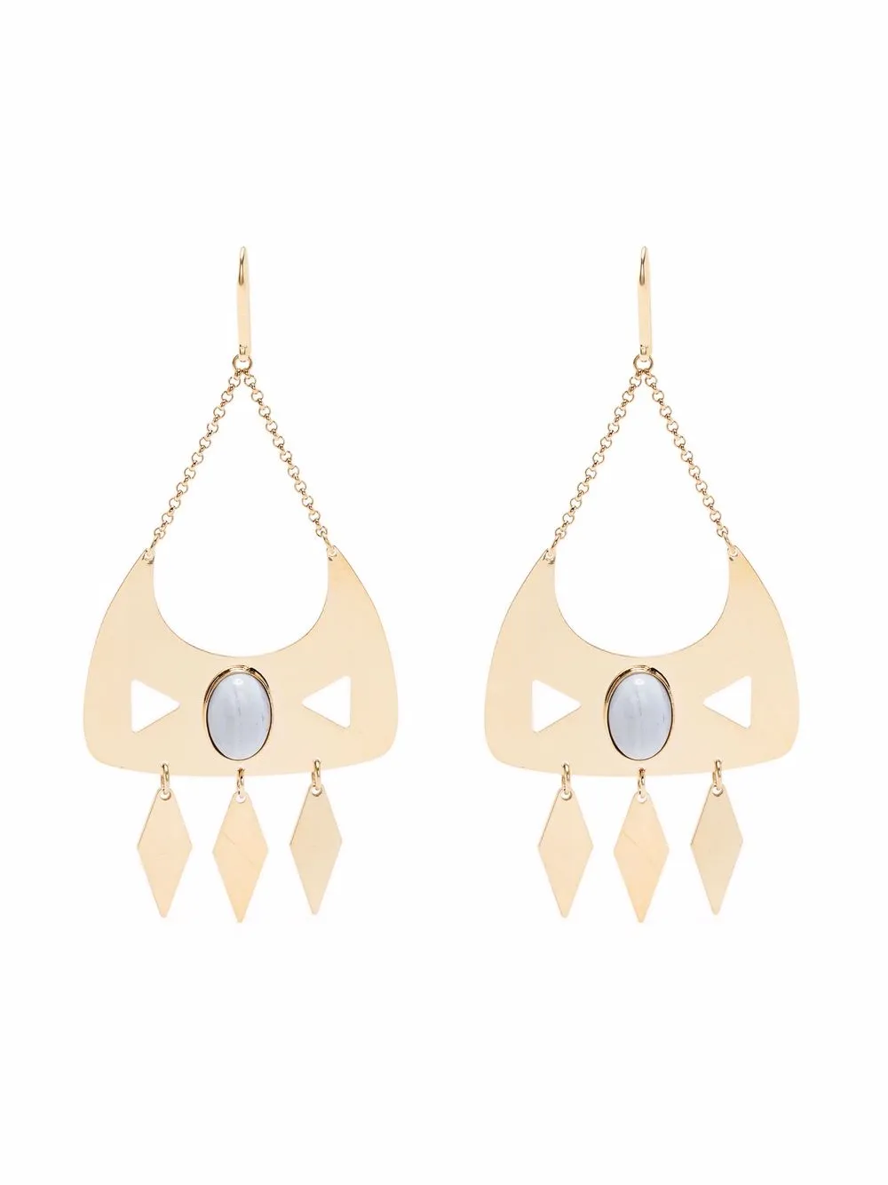 

Isabel Marant aretes Kishi con detalle de piedra - Dorado