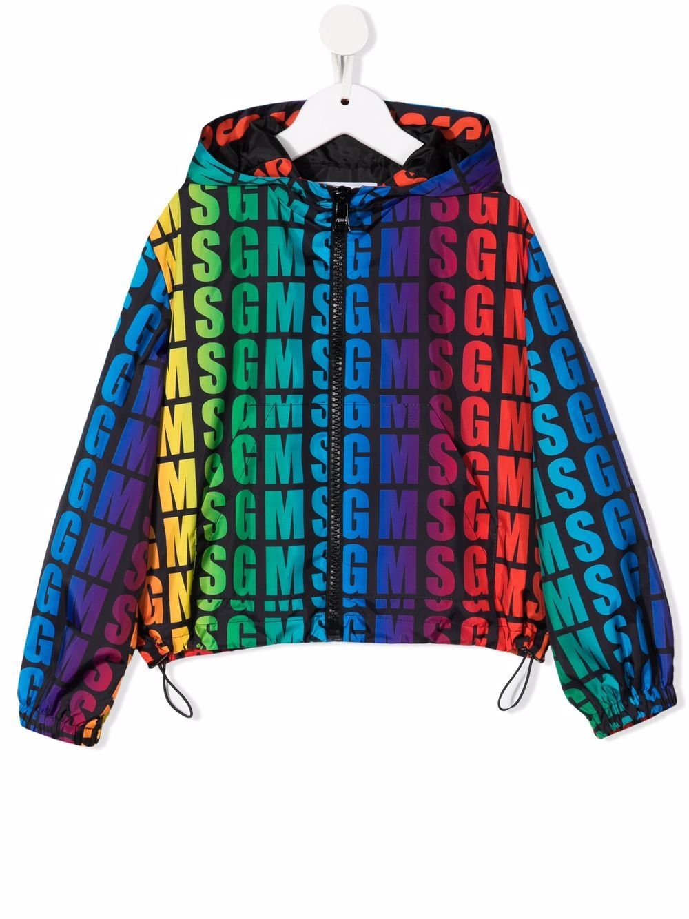 

MSGM Kids chamarra con logo estampado - Negro