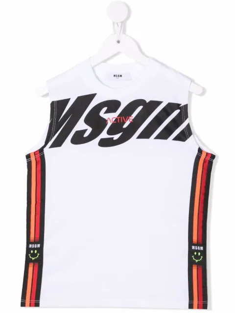 MSGM Kids stripe-detail tank T-shirt