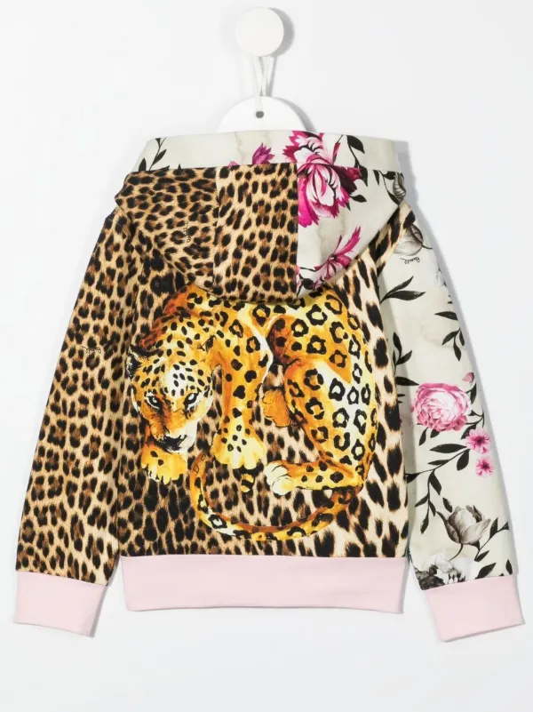 Roberto Cavalli Junior マルチプリント ジップパーカー | ブルー