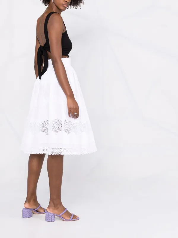 【送料&関税込】Dolce & Gabbana Floral Lace Skirt Dolce & Gabbana Floral Lace Flared Midi Skirt | White | FARFETCH