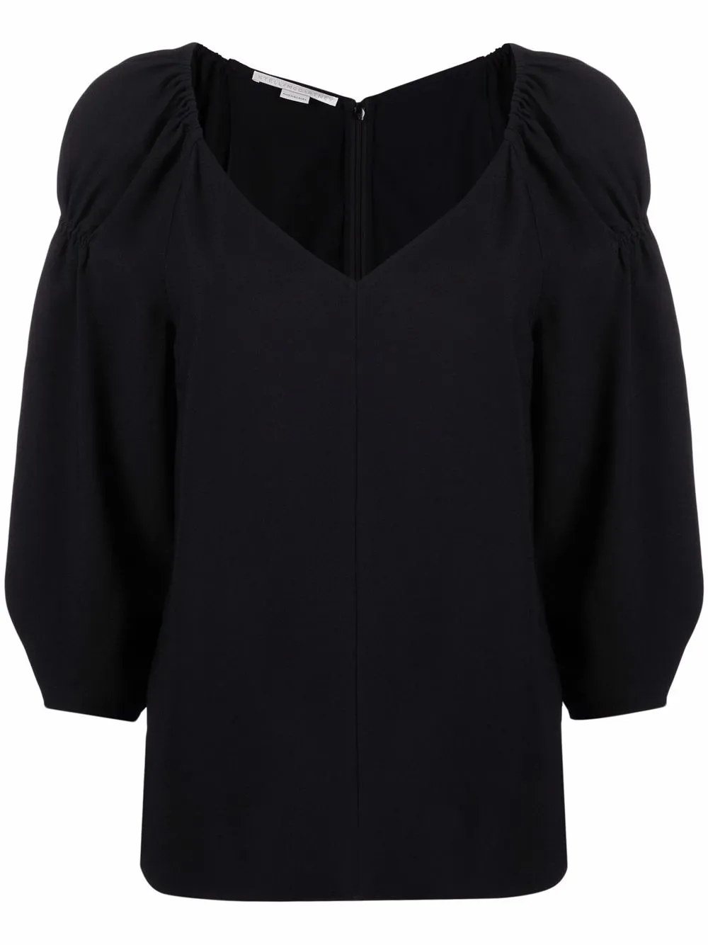 

Stella McCartney blusa corta con mangas farol - Negro